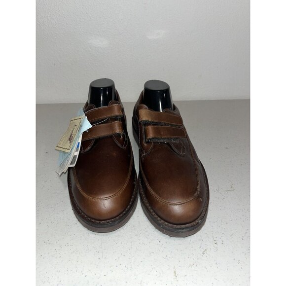 Eva-Tech Shoes Men 12 EEEE Footonic II Slip On Brown Leather Hook & Loop Comfort - Picture 2 of 10